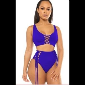 Samoa highwaist set-blue bathing suit